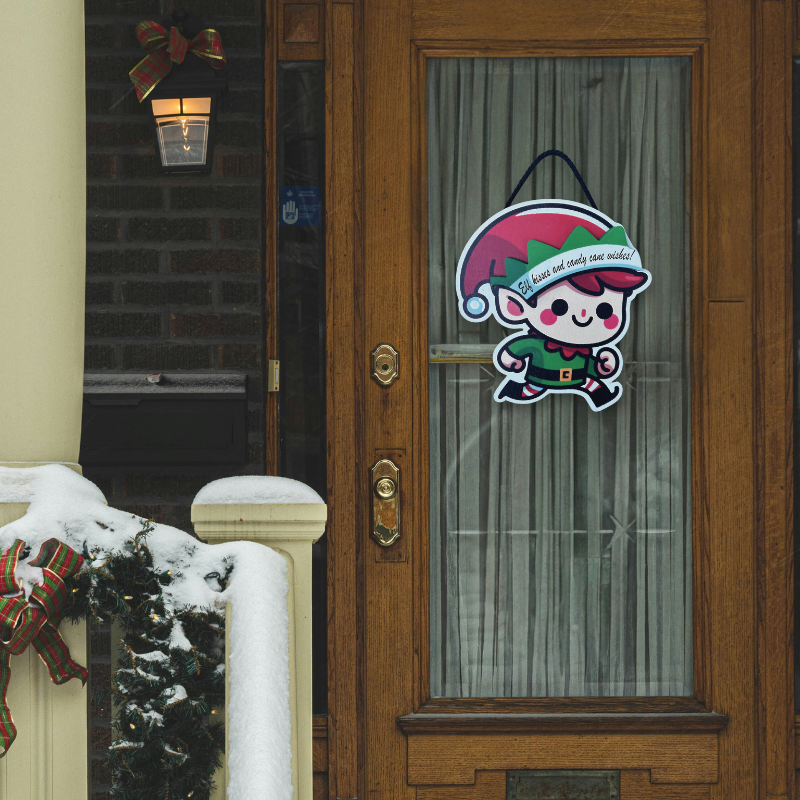 Elf Cut-Out Door Hanger