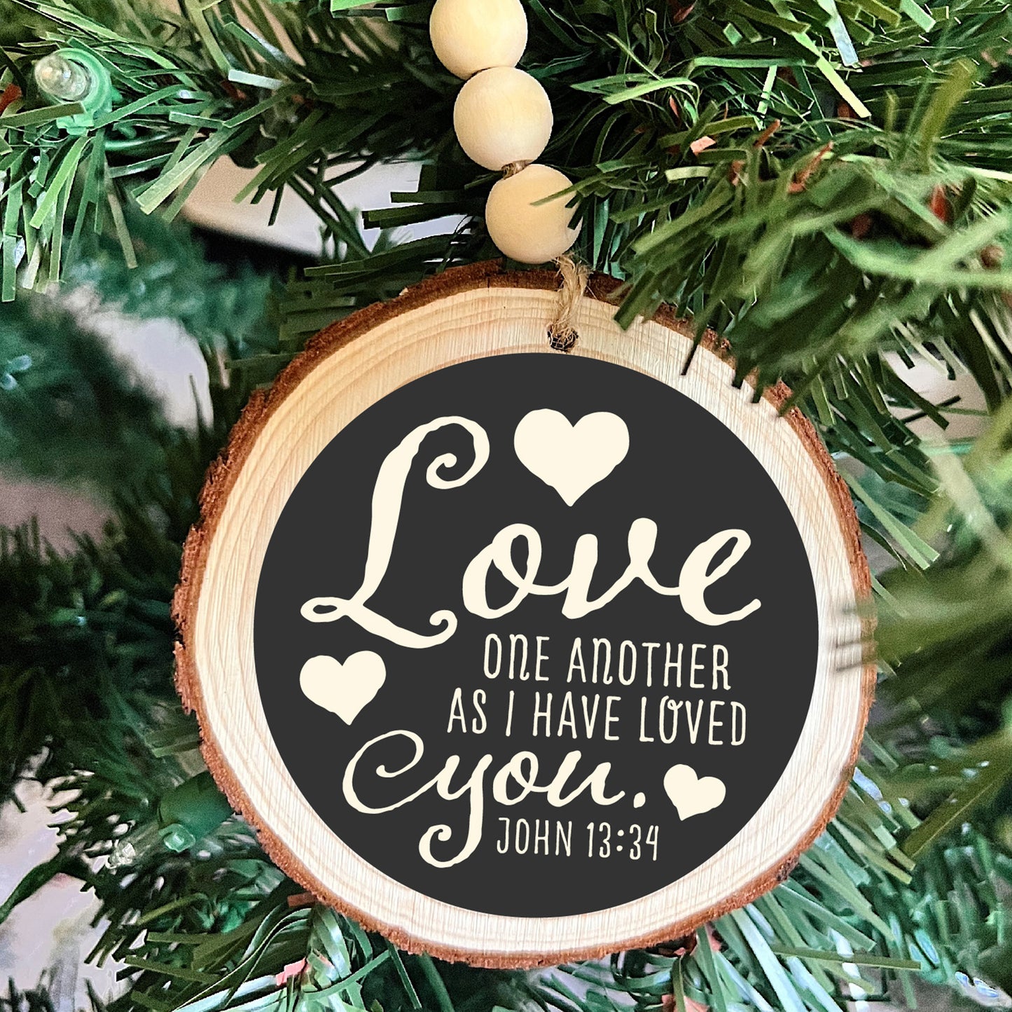 Christian Wooden Farmhouse Ornament