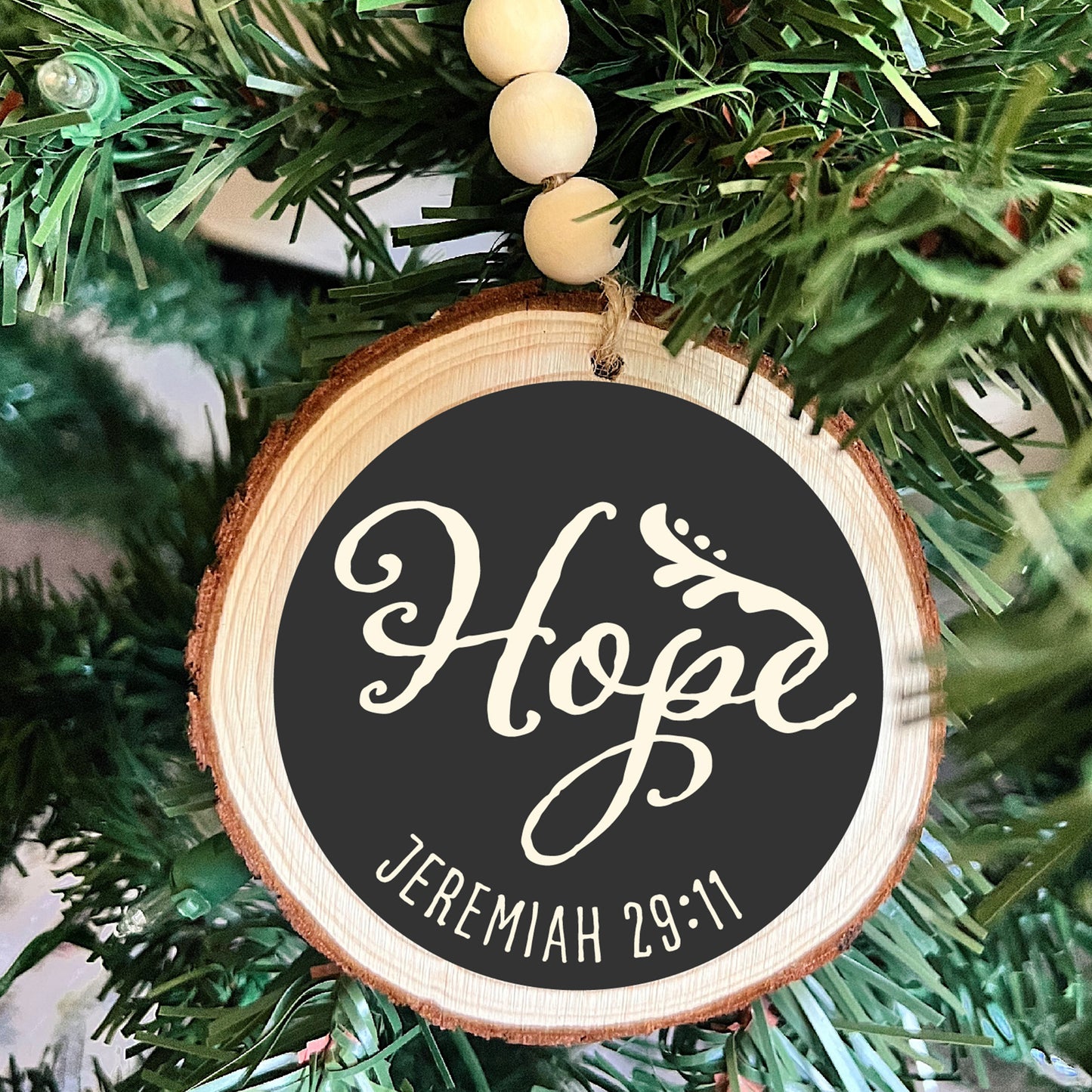 Christian Wooden Farmhouse Ornament