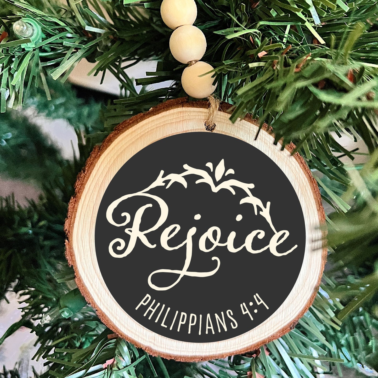 Christian Wooden Farmhouse Ornament