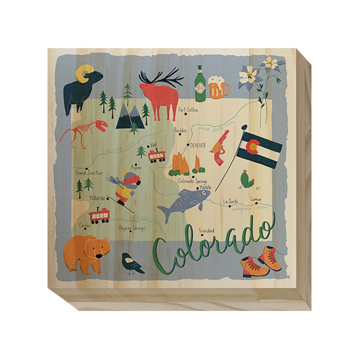 Home State Home Wood Blocks