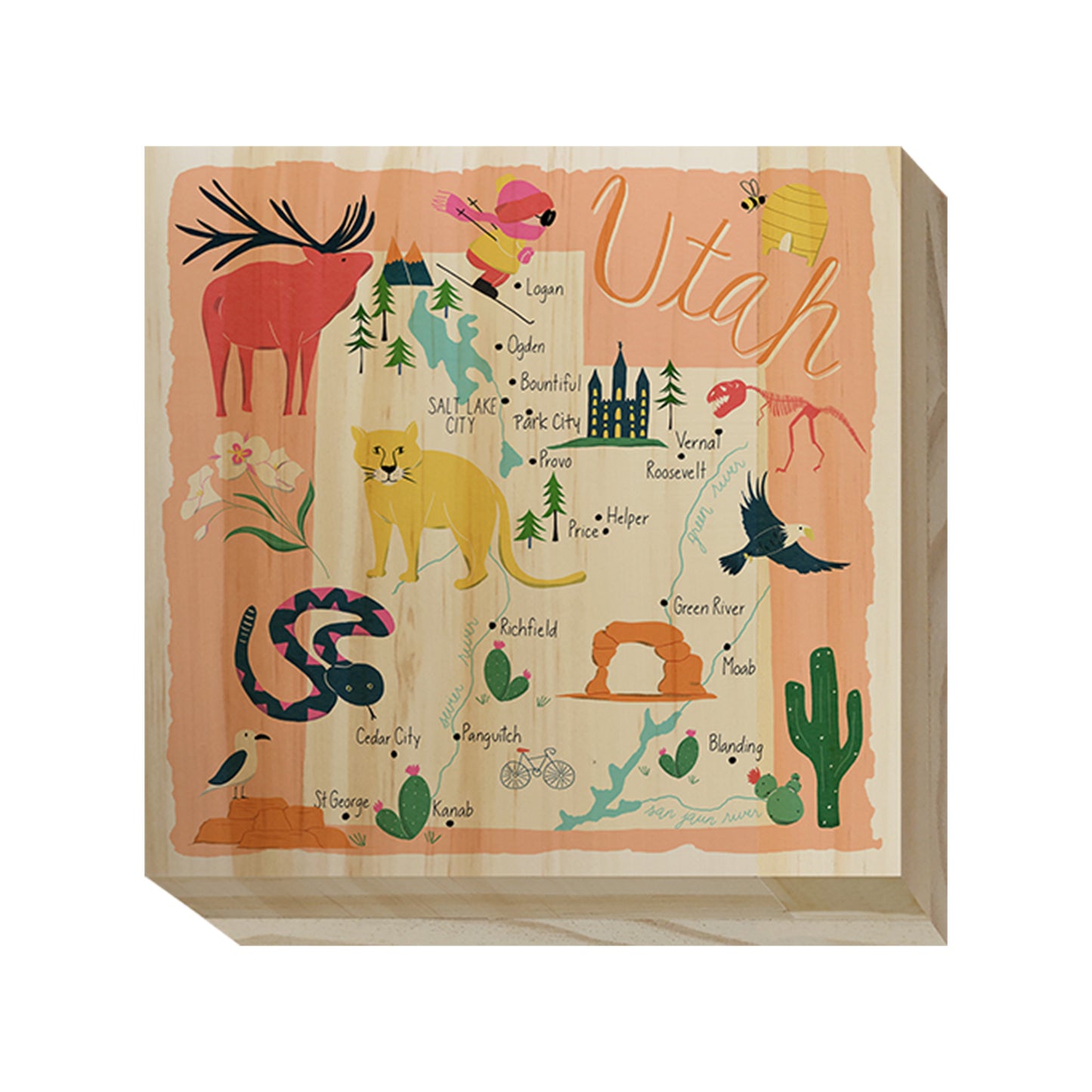 Home State Home Wood Blocks