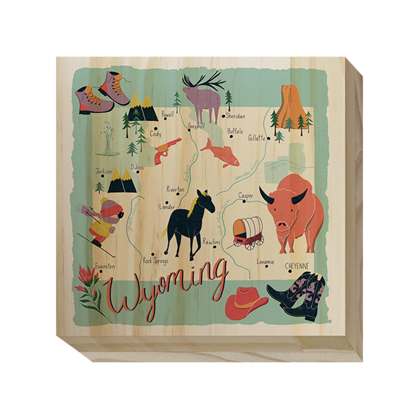 Home State Home Wood Blocks