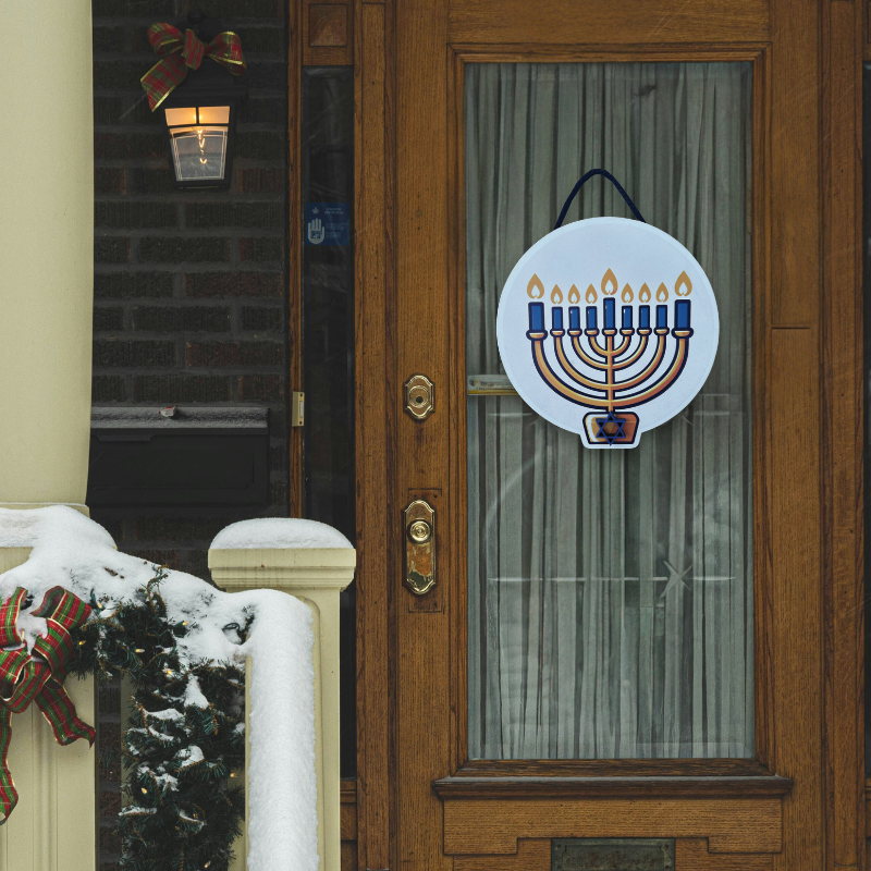 Menorah Cut-Out Door Hanger