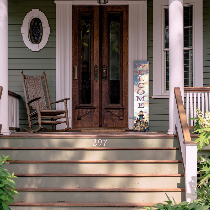Welcome Lighthouse Town Porch Board